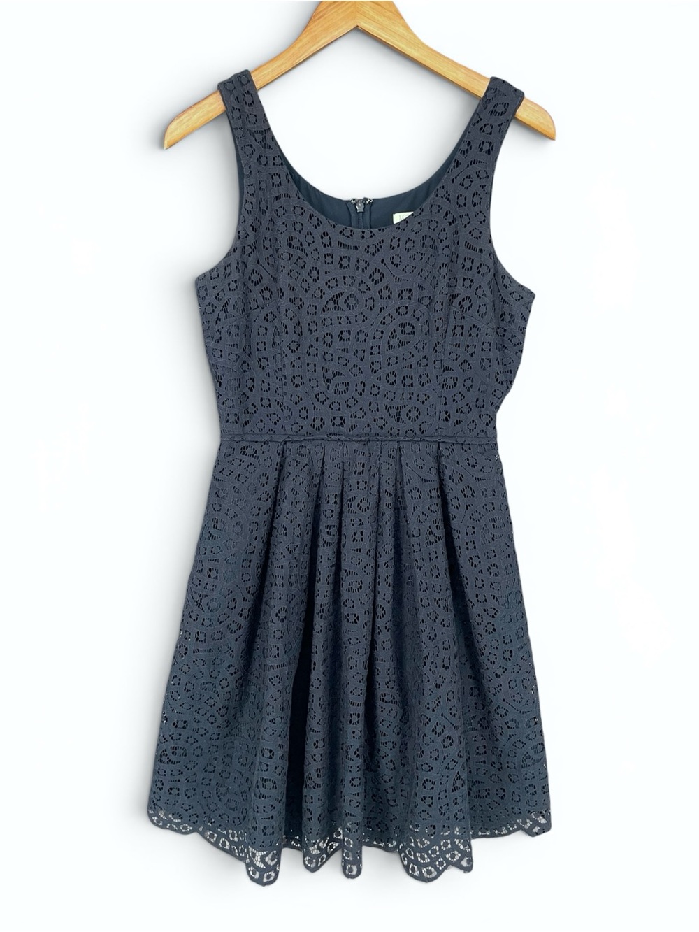 J.Crew Factory Navy Swirling Lace Fit & Flare Sleeveless Cocktail Dress Size 4